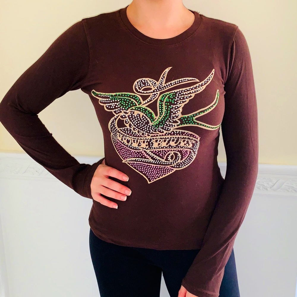 Brown Rhinestone Shirt